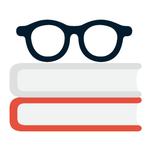 Book with reading glasses